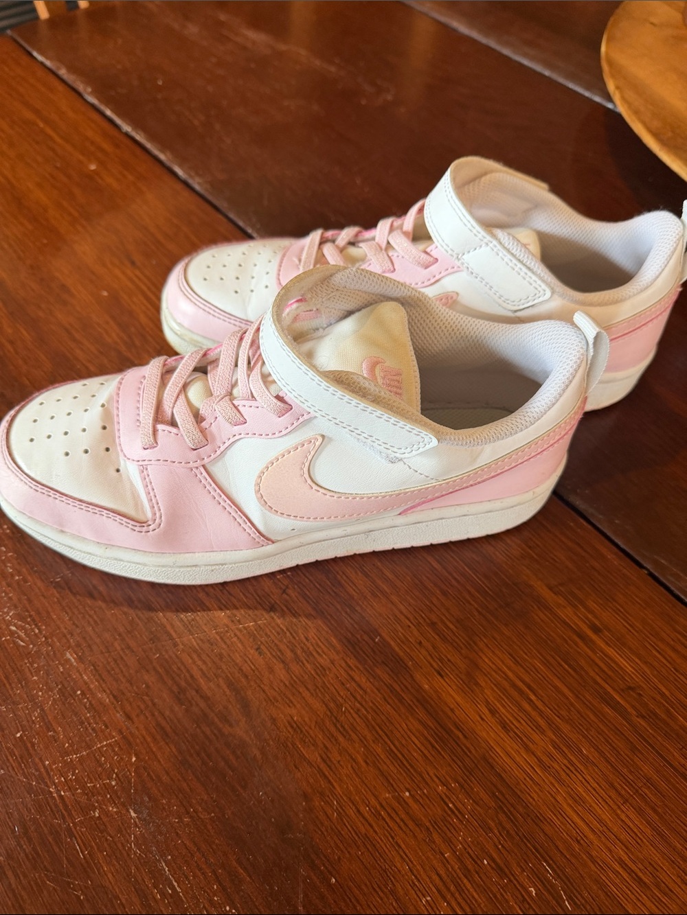 Nike Kids Pink and White Sneakers - Classic Low Top